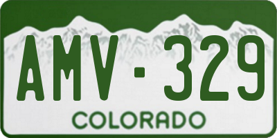 CO license plate AMV329