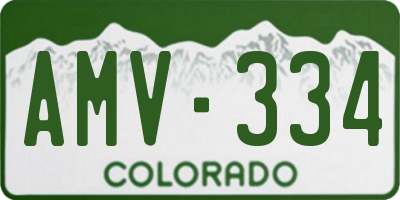 CO license plate AMV334