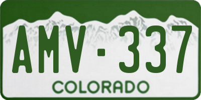 CO license plate AMV337