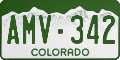 CO license plate AMV342