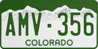 CO license plate AMV356
