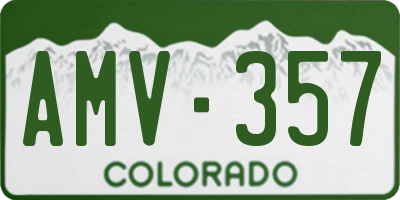 CO license plate AMV357