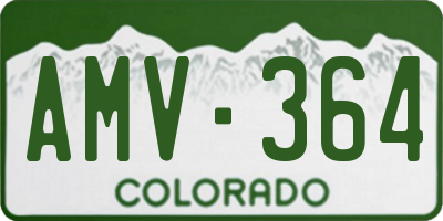CO license plate AMV364