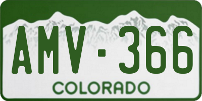 CO license plate AMV366