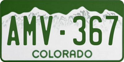 CO license plate AMV367