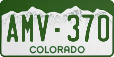 CO license plate AMV370