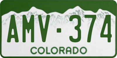 CO license plate AMV374