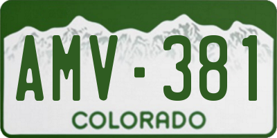 CO license plate AMV381