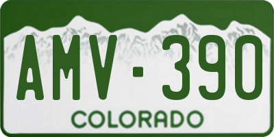 CO license plate AMV390