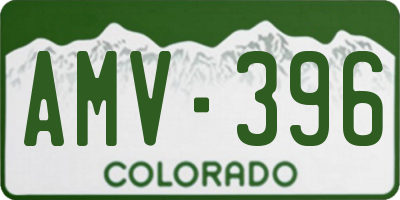 CO license plate AMV396