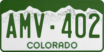 CO license plate AMV402
