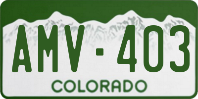 CO license plate AMV403