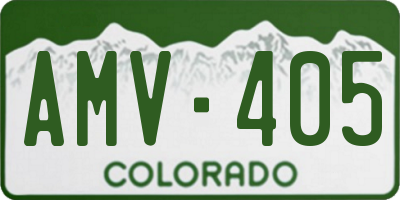 CO license plate AMV405