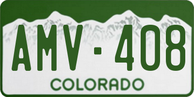 CO license plate AMV408