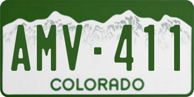 CO license plate AMV411