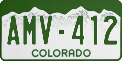 CO license plate AMV412