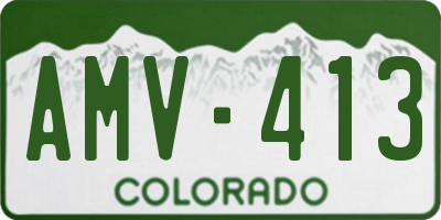 CO license plate AMV413