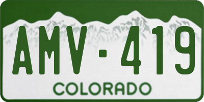 CO license plate AMV419