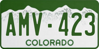 CO license plate AMV423