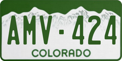 CO license plate AMV424