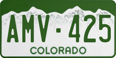 CO license plate AMV425