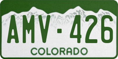 CO license plate AMV426