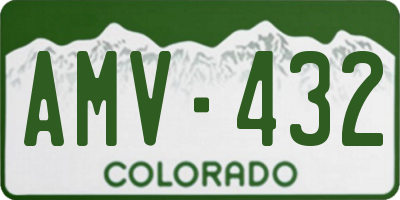 CO license plate AMV432