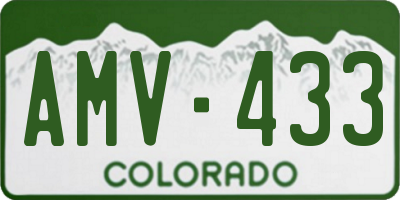 CO license plate AMV433
