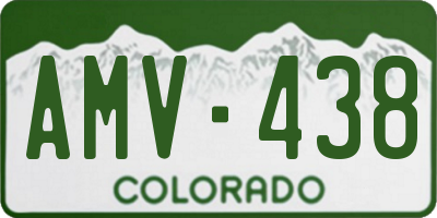 CO license plate AMV438