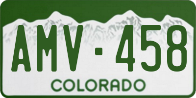 CO license plate AMV458