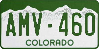 CO license plate AMV460