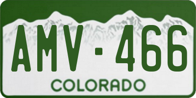 CO license plate AMV466