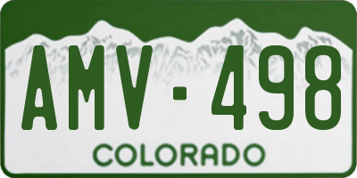 CO license plate AMV498