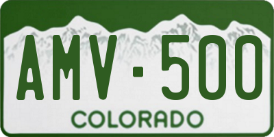 CO license plate AMV500
