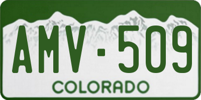 CO license plate AMV509