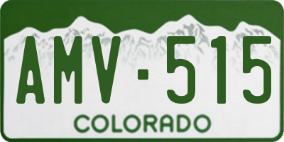 CO license plate AMV515
