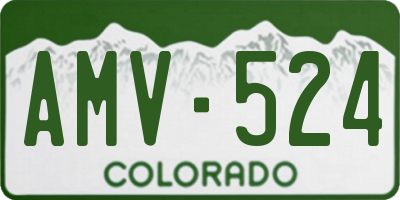 CO license plate AMV524