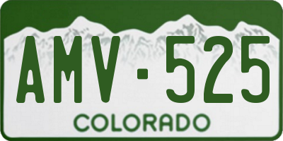 CO license plate AMV525