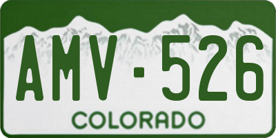 CO license plate AMV526