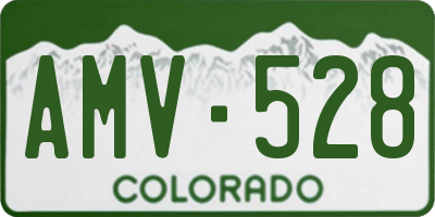 CO license plate AMV528