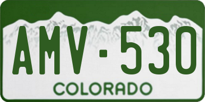 CO license plate AMV530