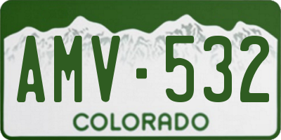 CO license plate AMV532