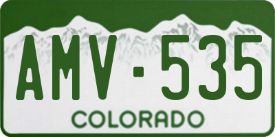 CO license plate AMV535