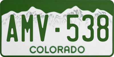 CO license plate AMV538