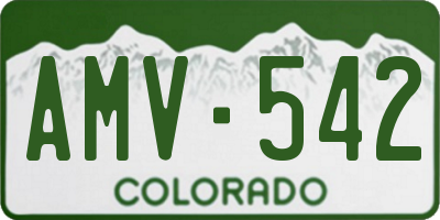 CO license plate AMV542