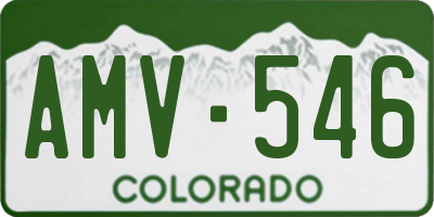 CO license plate AMV546