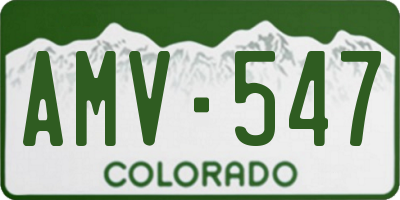 CO license plate AMV547