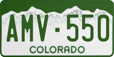 CO license plate AMV550