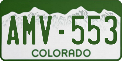 CO license plate AMV553