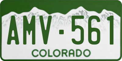 CO license plate AMV561